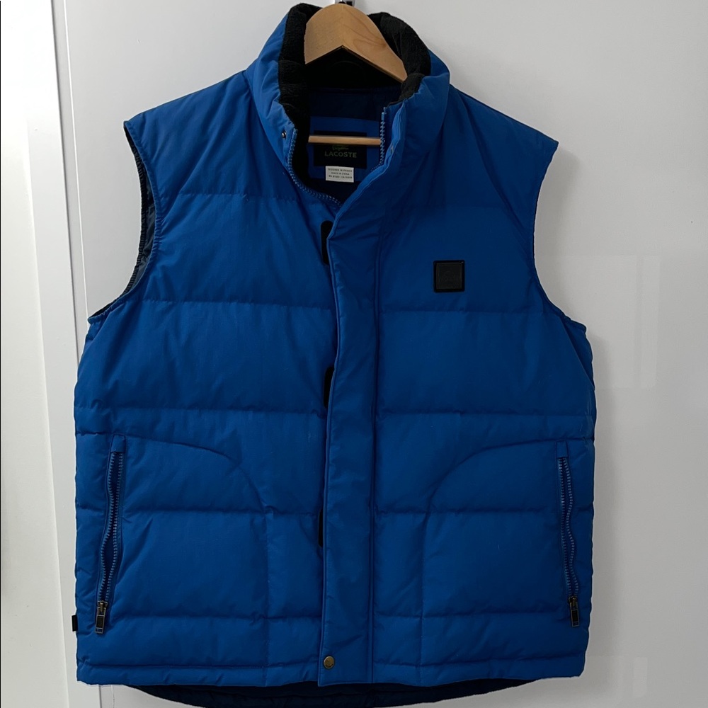 Lacoste Men's Blue Puffer Vest Size 56 EU or 46 US. Like new